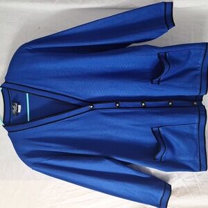 3/$20--Vintage Royal Blue Cardigan, Silver Buttons, Sz 18, NWOT